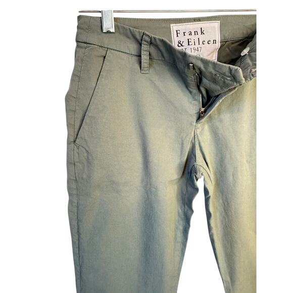 FRANK & EILEEN NWOT Wicklow The Italian Crop Chinos Rosemary Sage Green Size 00 - Picture 4 of 7